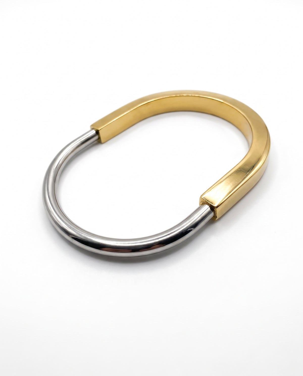 Pulsera Metálica Bicolor Geométrica