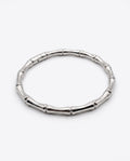 Pulsera Metal Plateado Diseño Bambú
