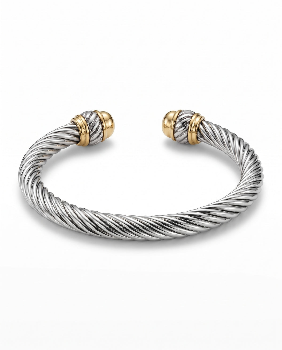Brazalete Torcido Plata Dorado