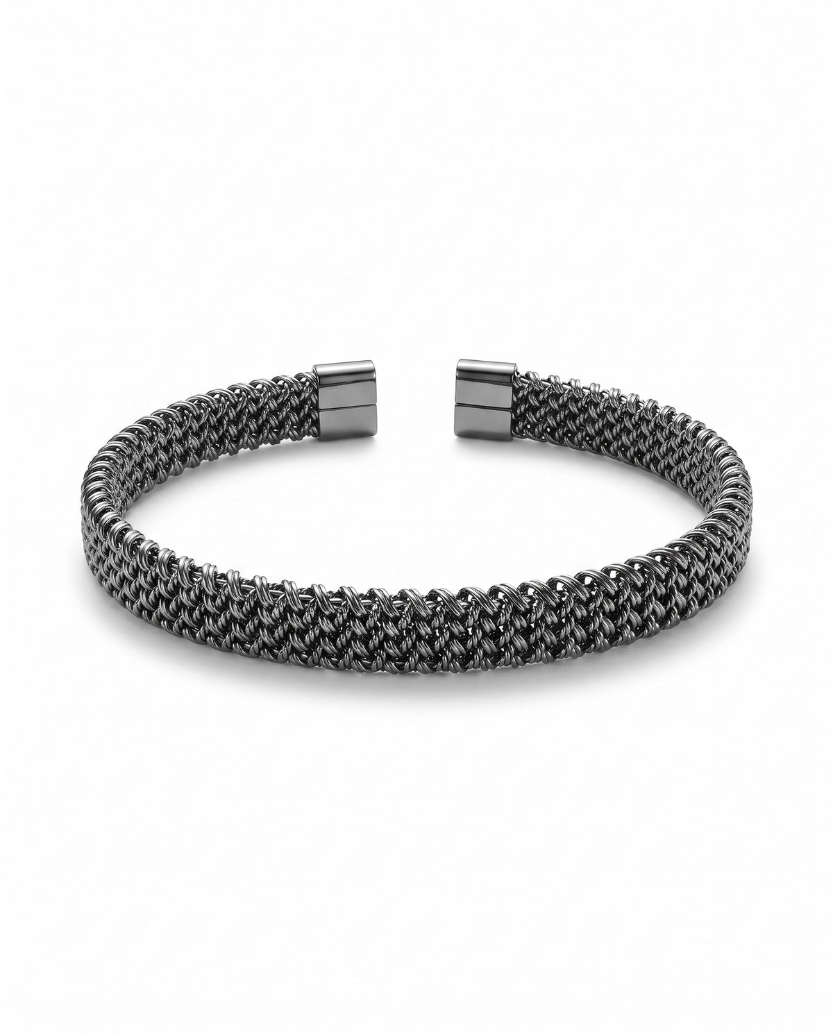 Brazalete Trenzado Metal Plata